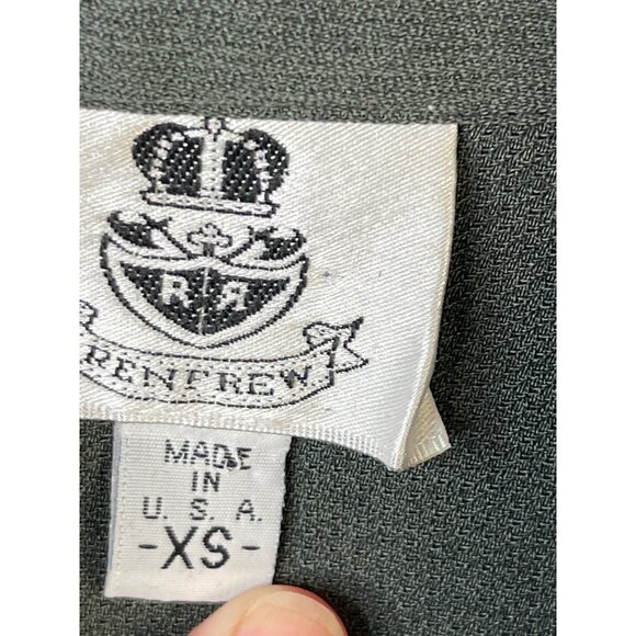 Renfrew Ladies XS Grey Button-Up Shirt 3/4 Sleeves Made In USA Triacetate/Polyes - Picture 3 of 4